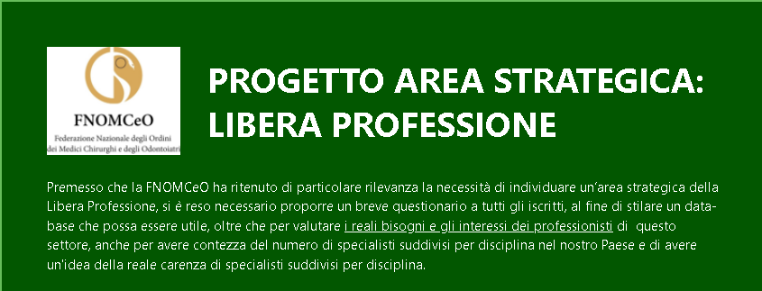 Clicca per accedere all'articolo FNOMCeO - Questionario Libera Professione