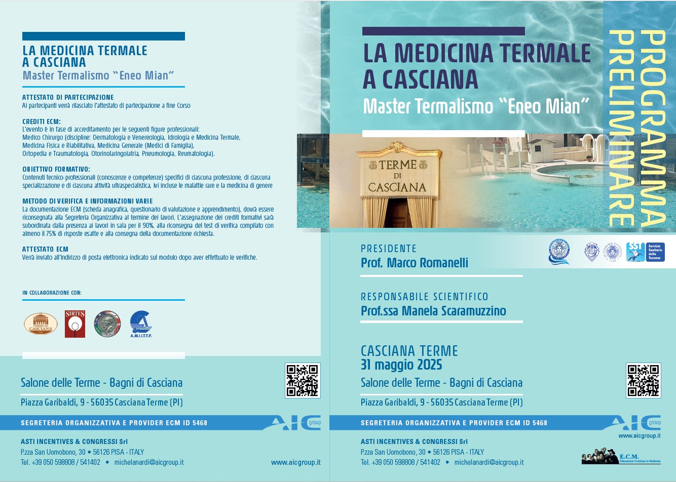 Clicca per accedere all'articolo Convegno "LA MEDICINA TERMALE A CASCIANA"